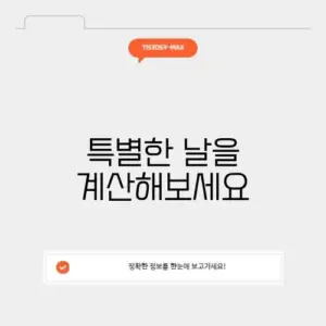 디데이 계산기 d day