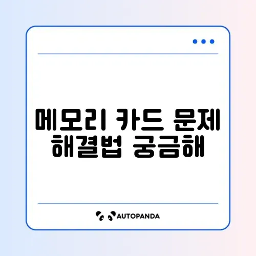 DSLR 카메라 메모리 카드 에러