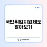 취준생을 위한 국민취업지원제도 1유형 완벽 가이드