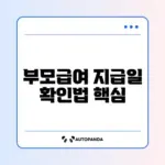 부모급여 지급일 쉽게 확인하는 완벽 가이드 알아보기