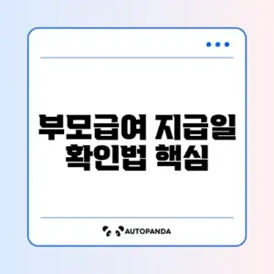 부모급여 지급일 쉽게 확인하는 완벽 가이드 알아보기
