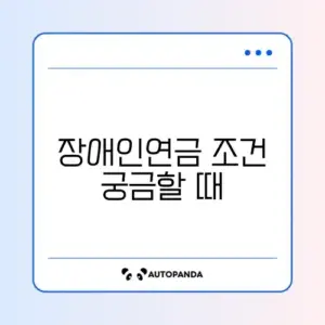 장애인연금 신청 조건 완벽 정리 가이드