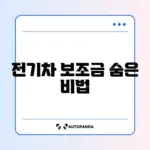 전기차 국고보조금 신청 꿀팁과 방법 완벽 정리