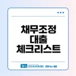 채무조정 대출 조건과 신중함